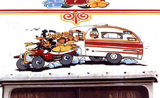 Cartoon on the back of our 1st travel trailer, click to view larger images
