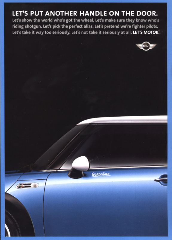 Advertisment with Mini Cars side 1 click here to enlarge picture